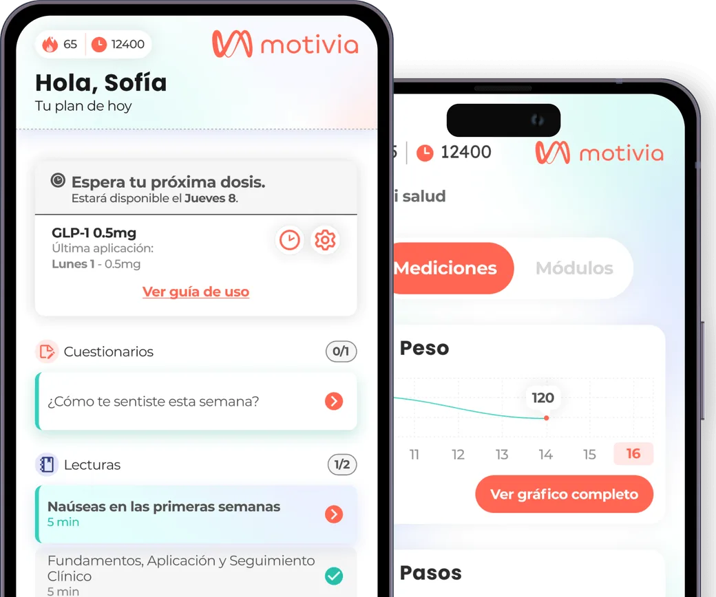 App Motivia con dispositivos conectados